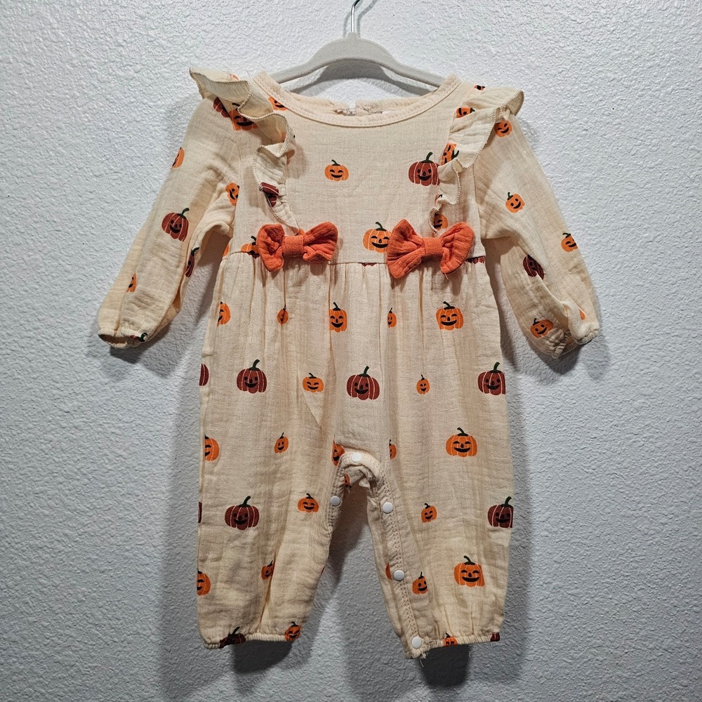 Fall Themed Girls One Piece Outfit Baby Size 3 to 6 Months